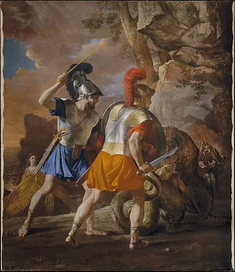 The Companions of Rinaldo, Nicolas Poussin, ca. 1633, oil on canvas