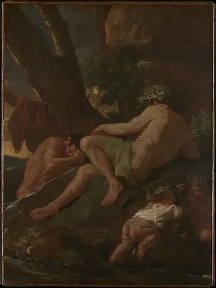 Midas Washing at the Source of the Pactolus, Nicolas Poussin, ca. 1627, oil on canvas
