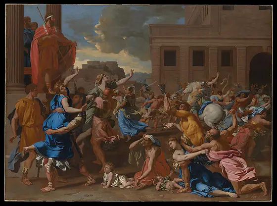 The Abduction of the Sabine Women, Nicolas Poussin, probably 1633–34, oil on canvas
