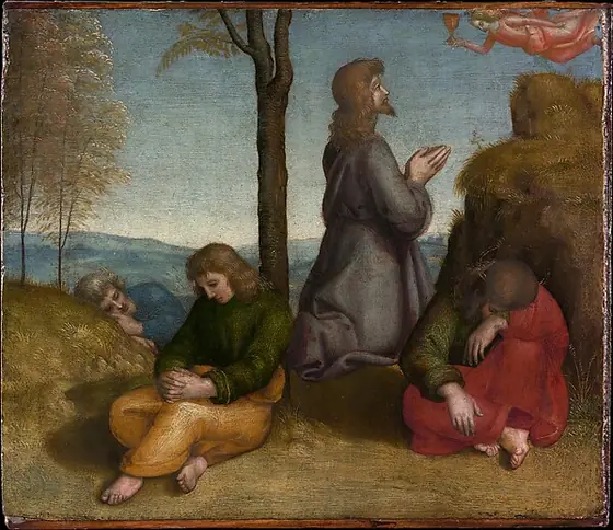 The Agony in the Garden, Raphael, ca. 1504, oil on wood