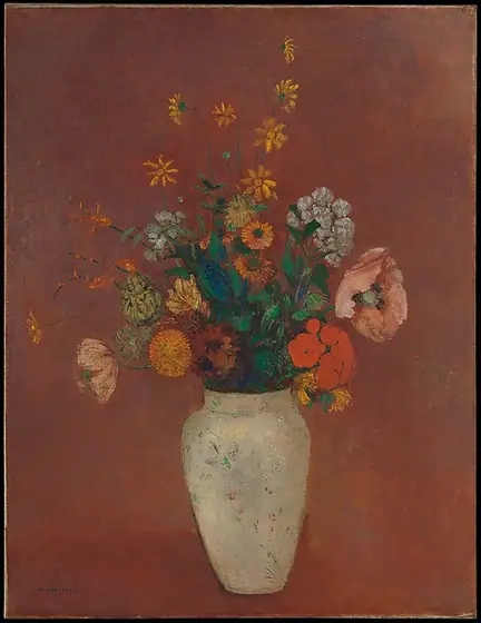 Bouquet in a Chinese Vase, Odilon Redon, ca. 1912–14, oil on canvas