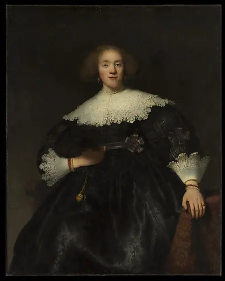 Portrait of a Young Woman with a Fan, Rembrandt van Rijn, 1633, oil on canvas