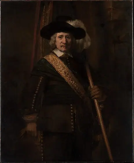 The Standard Bearer (probably Floris Soop, 1604–1657), Rembrandt van Rijn, 1654, oil on canvas