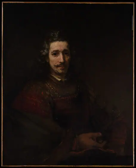 Man with a Magnifying Glass, Rembrandt van Rijn, early 1660s, oil on canvas