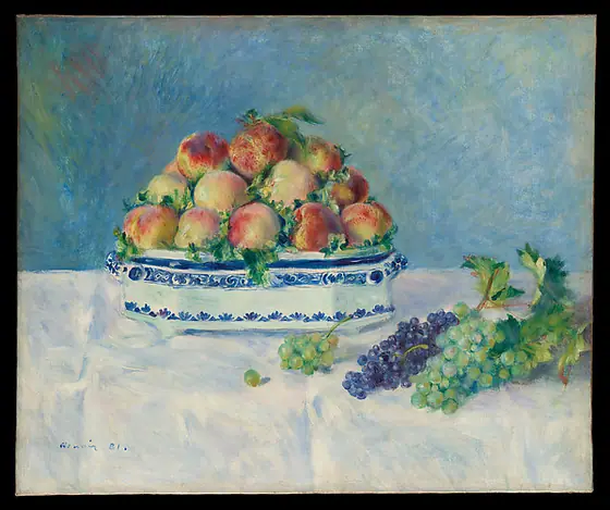 Still Life with Peaches and Grapes, Pierre-Auguste Renoir, 1881, oil on canvas