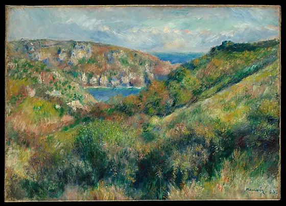 Hills around the Bay of Moulin Huet, Guernsey, Pierre-Auguste Renoir, 1883, oil on canvas