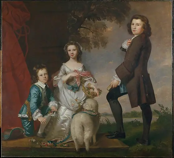Thomas (1740–1825) and Martha Neate (1741–after 1795) with His Tutor, Thomas Needham, Joshua Reynolds, 1748, oil on canvas