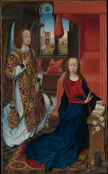 The Annunciation, Hans Memling, ca. 1465–70, oil on wood