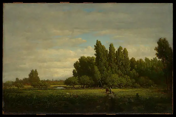 A Meadow Bordered by Trees, Théodore Rousseau, ca. 1845–60, oil on wood