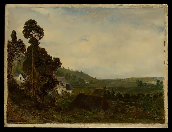 An Old Chapel in a Valley, Théodore Rousseau, ca. 1835, oil on wood