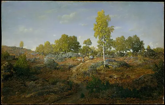 An Early Summer Morning in the Forest of Fontainebleau, Théodore Rousseau, probably 1861, oil on wood
