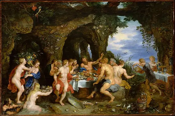The Feast of Acheloüs, Peter Paul Rubens, ca. 1615, oil on wood