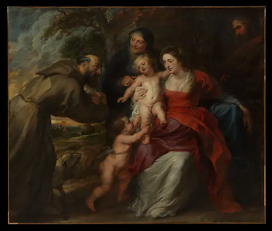 The Holy Family with Saints Francis and Anne and the Infant Saint John the Baptist, Peter Paul Rubens, early or mid-1630s, oil on canvas