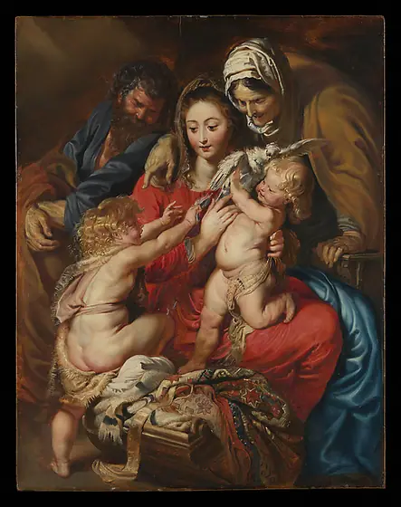 The Holy Family with Saint Elizabeth, Saint John, and a Dove, Peter Paul Rubens, ca. 1608–9, oil on oak