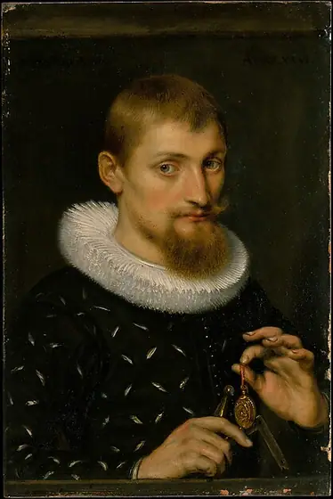 Portrait of a Man, Possibly an Architect or Geographer, Peter Paul Rubens, 1597, oil on copper