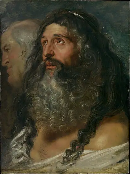 Study of Two Heads, Peter Paul Rubens, ca. 1609, oil on wood