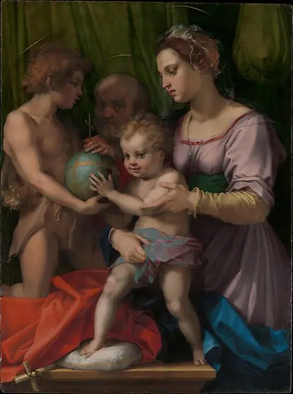 The Holy Family with the Young Saint John the Baptist, Andrea del Sarto, ca. 1528, oil on wood