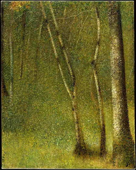 The Forest at Pontaubert, Georges Seurat, 1881, oil on canvas
