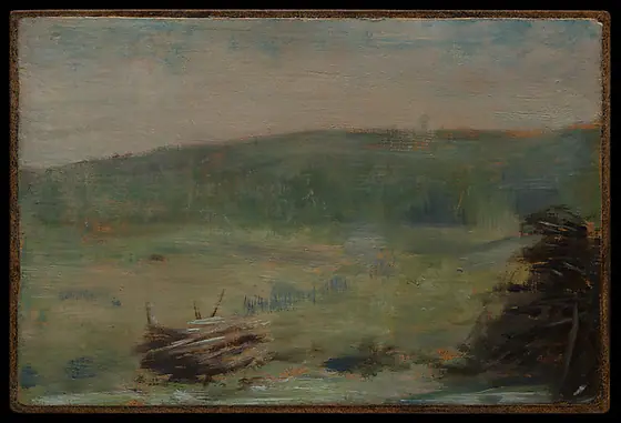 Landscape at Saint-Ouen, Georges Seurat, 1878 or 1879, oil on wood, mounted on wood