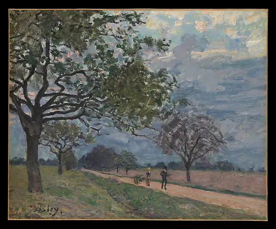 The Road from Versailles to Louveciennes, Alfred Sisley, probably 1879, oil on canvas