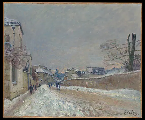 Rue Eugène Moussoir at Moret: Winter, Alfred Sisley, 1891, oil on canvas