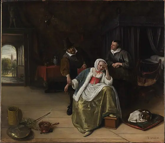 The Lovesick Maiden, Jan Steen, ca. 1660, oil on canvas
