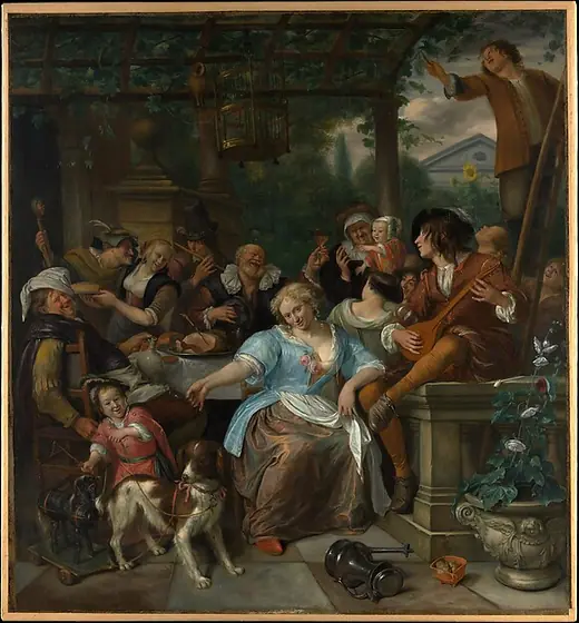 Merry Company on a Terrace, Jan Steen, ca. 1670, oil on canvas