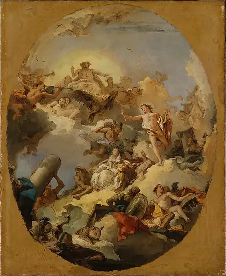 The Apotheosis of the Spanish Monarchy, Giovanni Battista Tiepolo, 1760s, oil on canvas