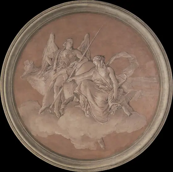 Allegorical Figures Representing Virtue and Abundance, Giovanni Battista Tiepolo, 1760, fresco, transferred to canvas