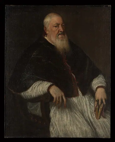 Filippo Archinto (born about 1500, died 1558), Archbishop of Milan, Titian, mid-1550s, oil on canvas