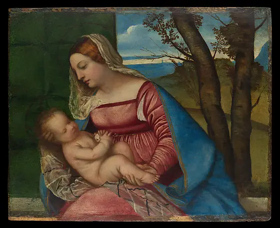 Madonna and Child, Titian, ca. 1508, oil on wood