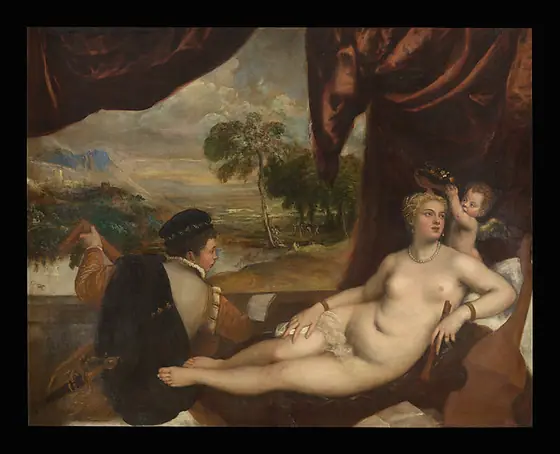 Venus and the Lute Player, Titian, ca. 1565–70, oil on canvas
