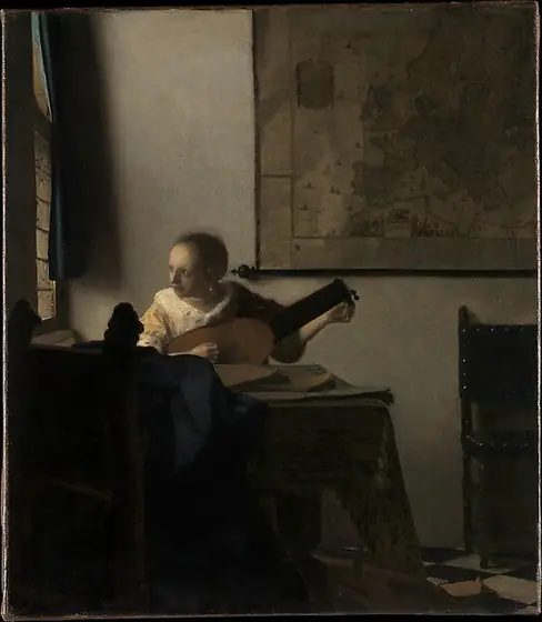 Young Woman with a Lute, Johannes Vermeer, ca. 1662–63, oil on canvas