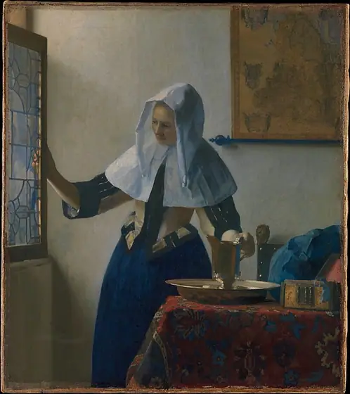 Young Woman with a Water Pitcher, Johannes Vermeer, ca. 1662, oil on canvas