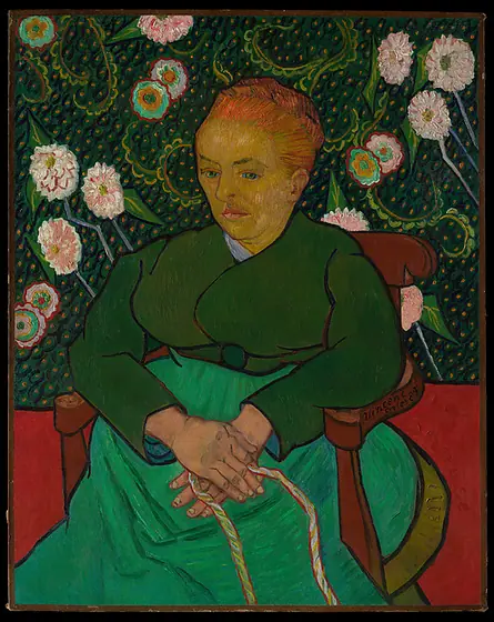 La Berceuse (Woman Rocking a Cradle; Augustine-Alix Pellicot Roulin, 1851–1930), Vincent van Gogh, 1889, oil on canvas
