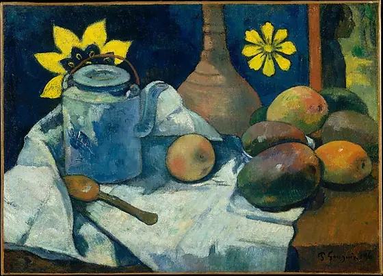 Still Life with Teapot and Fruit, Paul Gauguin, 1896, oil on canvas