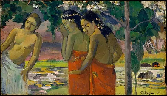 Three Tahitian Women, Paul Gauguin, 1896, oil on wood
