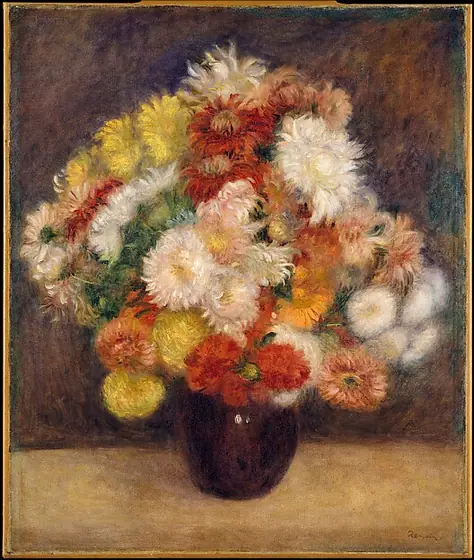 Bouquet of Chrysanthemums, Pierre-Auguste Renoir, 1881, oil on canvas