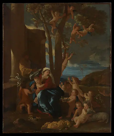 The Holy Family with Saint John the Baptist, Nicolas Poussin, ca. 1627, oil on canvas
