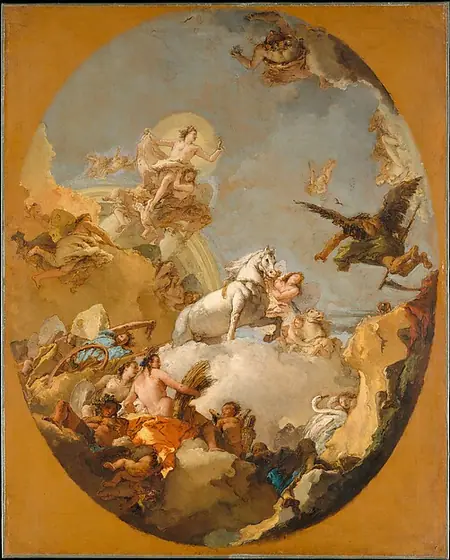 The Chariot of Aurora, Giovanni Battista Tiepolo, 1760s, oil on canvas
