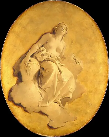 A Female Allegorical Figure, Giovanni Battista Tiepolo, 1740–50, oil on canvas, gold ground