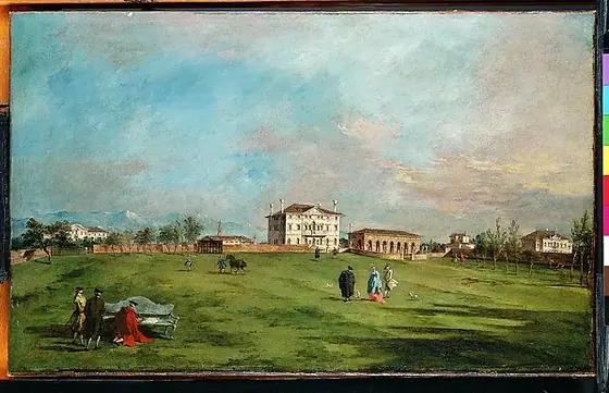 The Villa Loredan, Paese, Francesco Guardi, early 1780s, oil on canvas