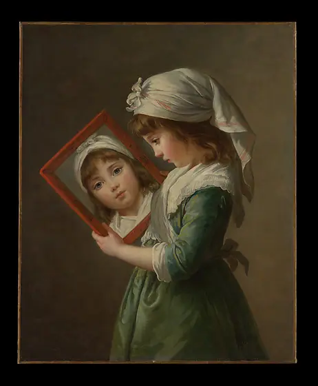 Julie Le Brun (1780–1819) Looking in a Mirror, Élisabeth Louise Vigée Le Brun, 1787, oil on canvas