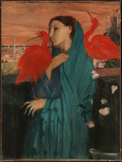 Young Woman with Ibis, Edgar Degas, 1857–58; reworked 1860–62, oil on canvas