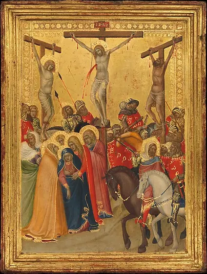 The Crucifixion, Pietro Lorenzetti, 1340s, tempera and gold leaf on wood