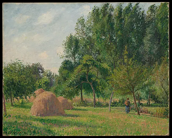Haystacks, Morning, Eragny, Camille Pissarro, 1899, oil on canvas