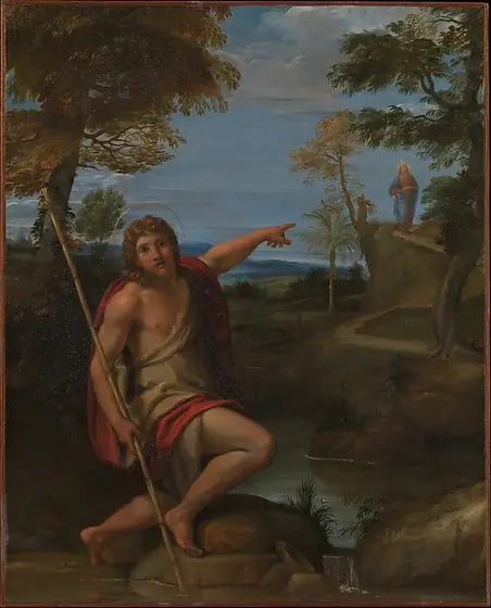 Saint John the Baptist Bearing Witness, Annibale Carracci, ca. 1600, oil on copper