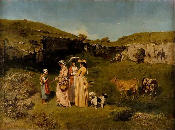 Young Ladies of the Village, Gustave Courbet, 1851–52, oil on canvas