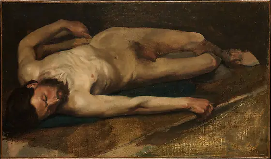 Male Nude, Edgar Degas, 1856, oil on canvas