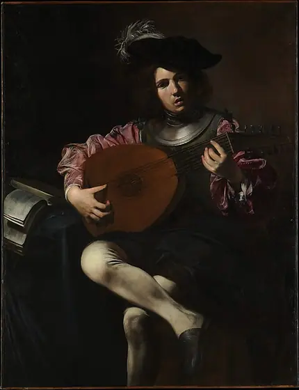 Lute Player, Valentin de Boulogne, ca. 1625–26, oil on canvas